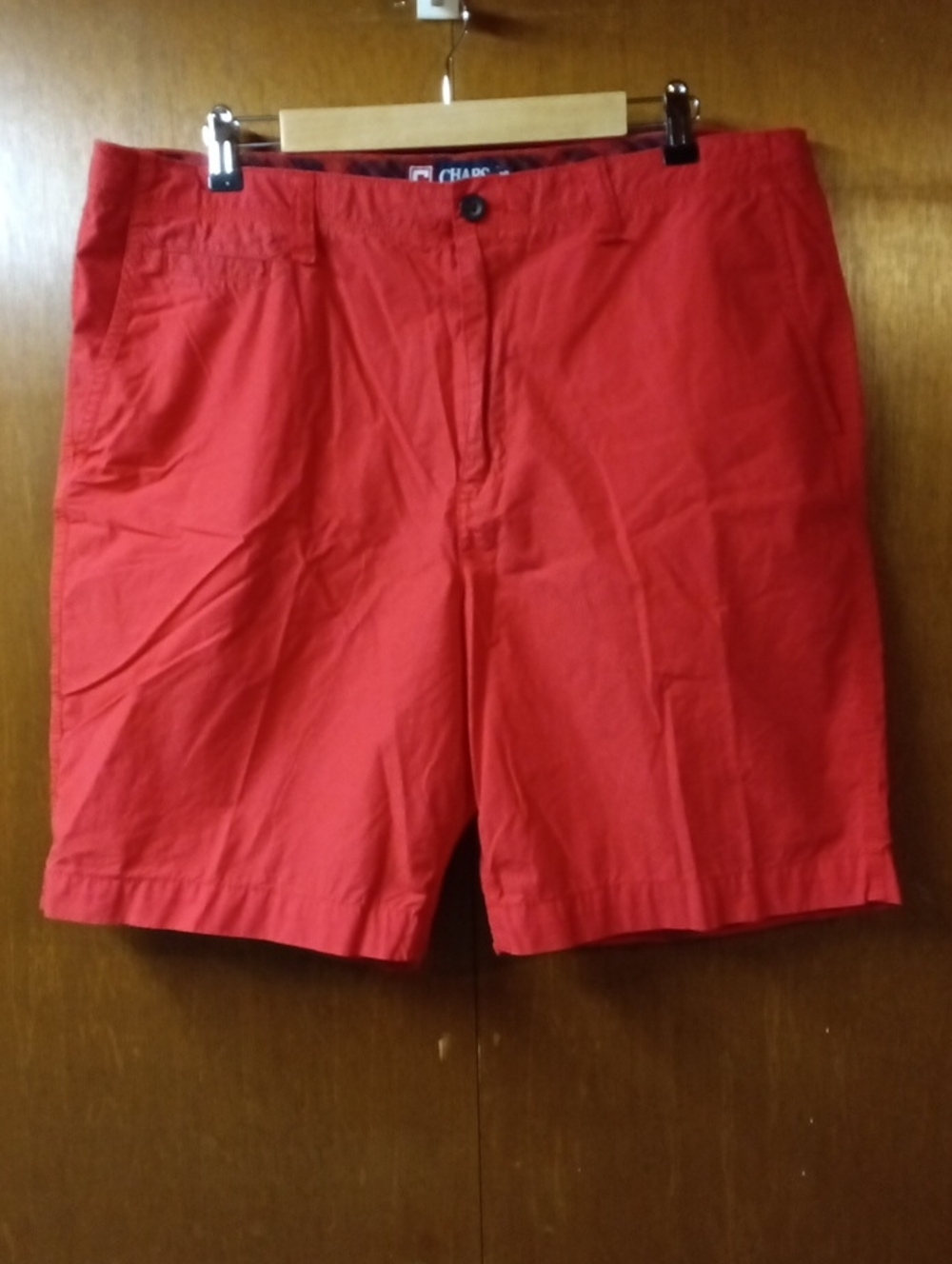 Chaps Men's Bright Red Flat-Front Casual Shorts